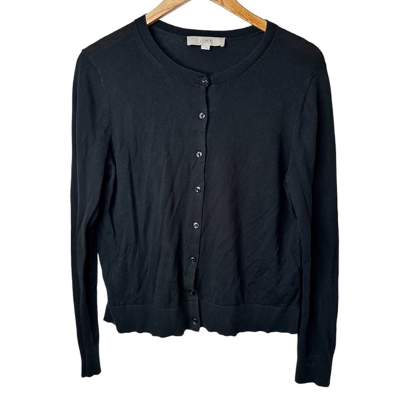 LOFT black button-down cardigan size medium - Picture 5 of 8